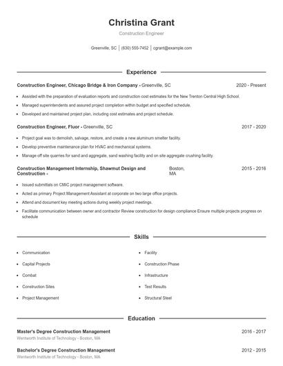 Resume example 1