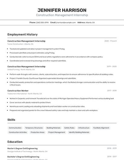 Resume example 2