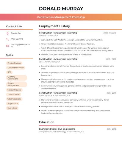 Resume example 3