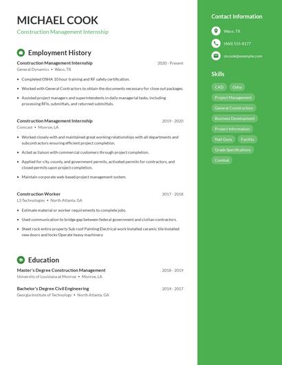 Resume example 5