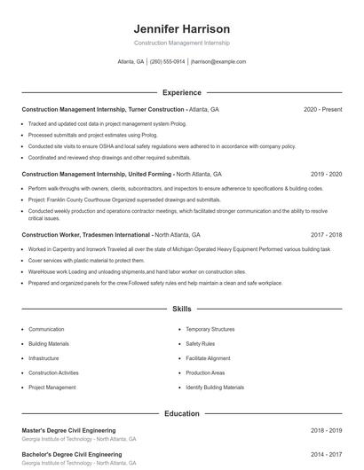 Resume example 1