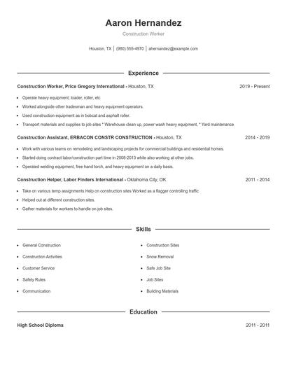 Resume example 1