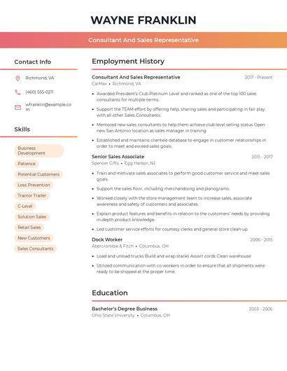 Resume example 3