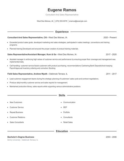 Resume example 1
