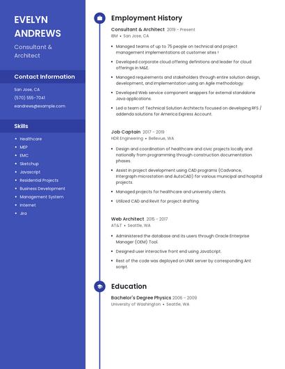 Consultant & Architect Resume