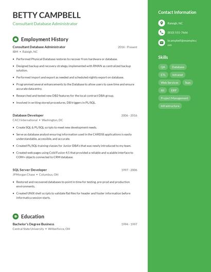 Resume example 5