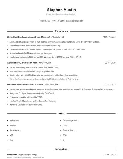 Resume example 1