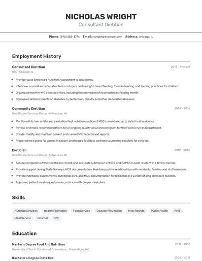 Resume example 2
