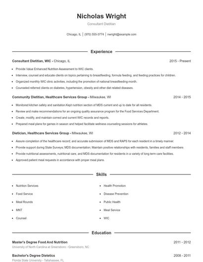 Resume example 1