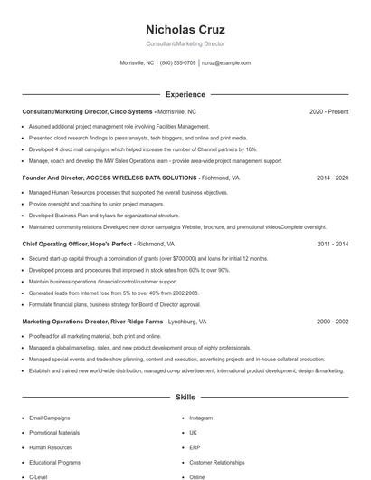 Resume example 1