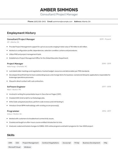 Resume example 2