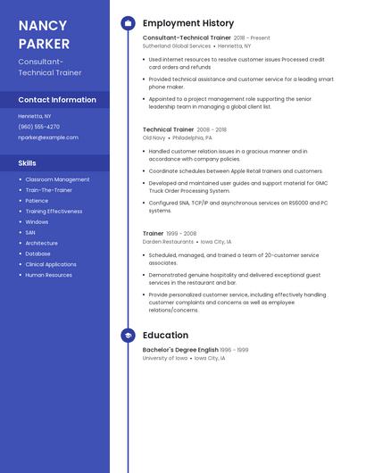 Consultant-Technical Trainer Resume