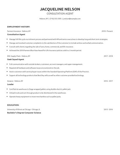 Consultation Agent Resume
