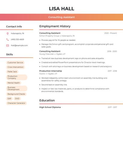 Resume example 3