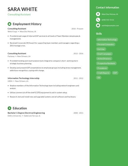 Resume example 4