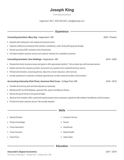 Resume example 1