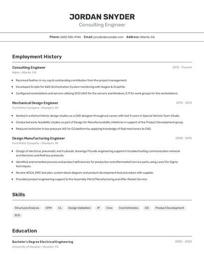 Resume example 2