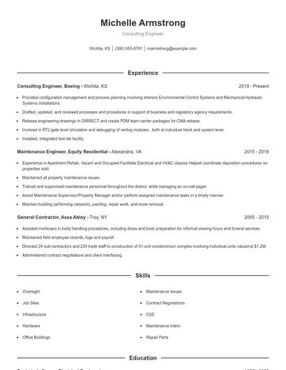Consulting Engineer Resume