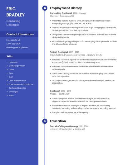 Consulting Geologist Resume