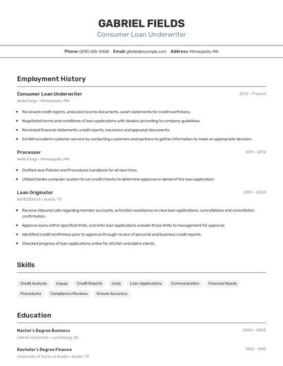 Resume example 2