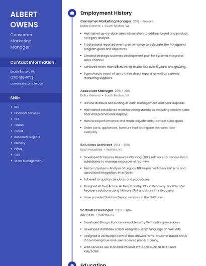 Consumer Marketing Manager Resume