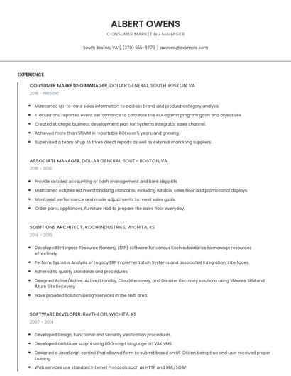 Consumer Marketing Manager Resume