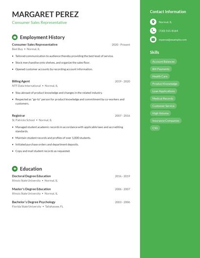 Resume example 5