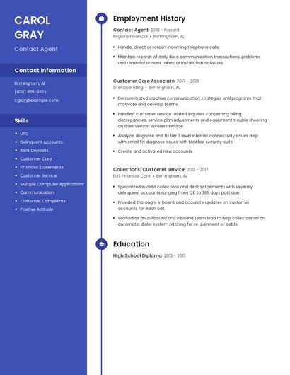 Contact Agent Resume
