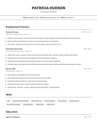 Resume example 2
