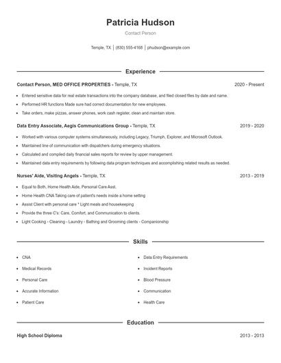 Resume example 1