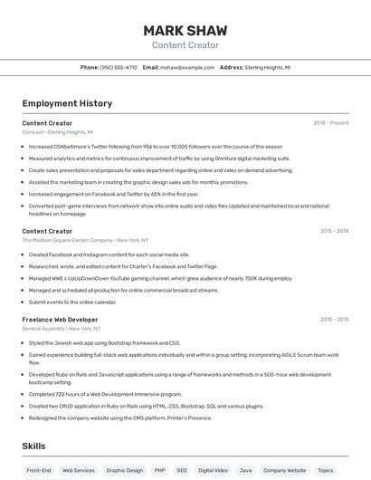 Resume example 2