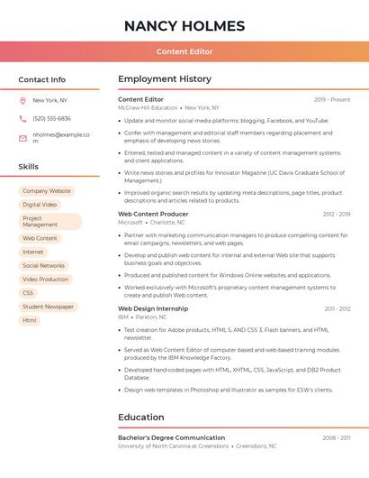 Resume example 3
