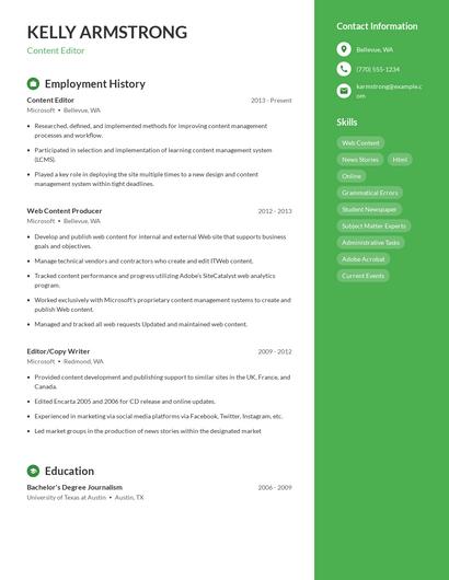 Resume example 5
