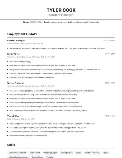 Resume example 2