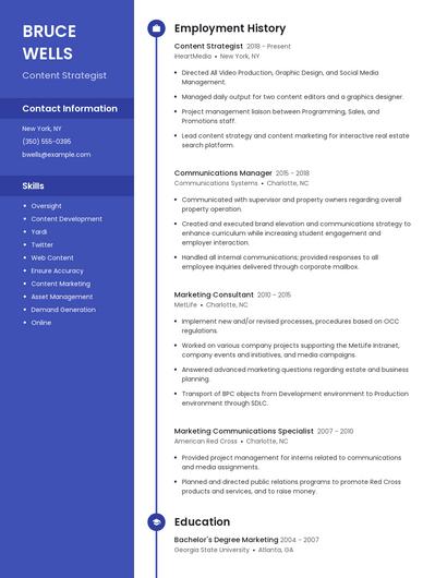 Content Strategist Resume