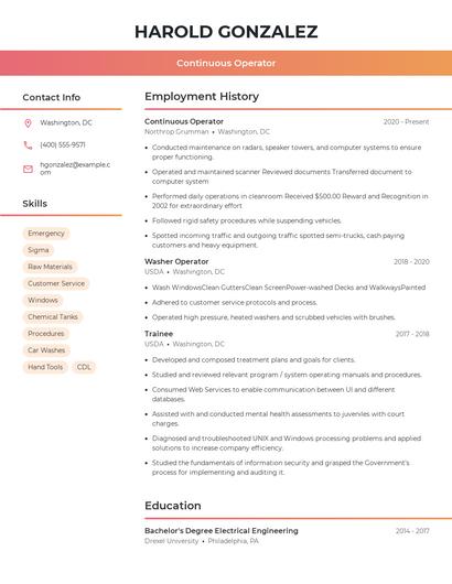 Continuous Operator Resume