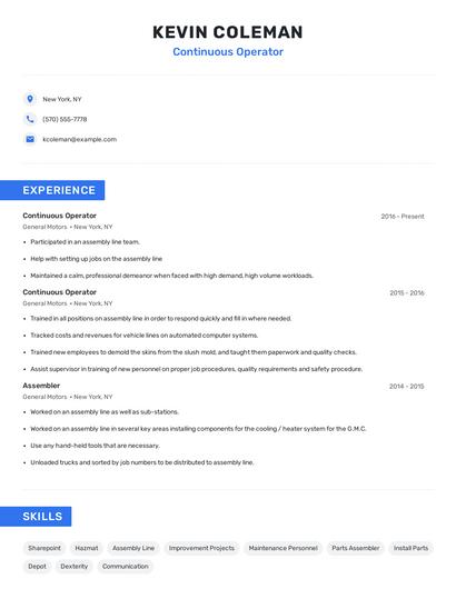 Continuous Operator Resume