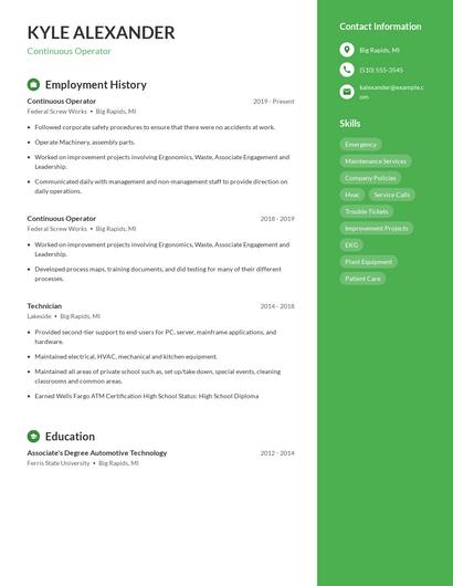 Continuous Operator Resume