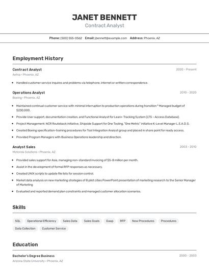 Resume example 2