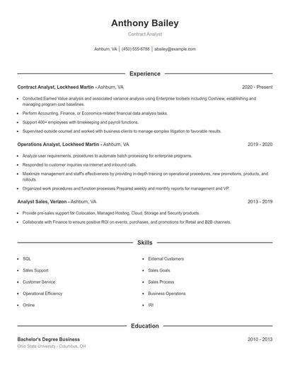 Resume example 1