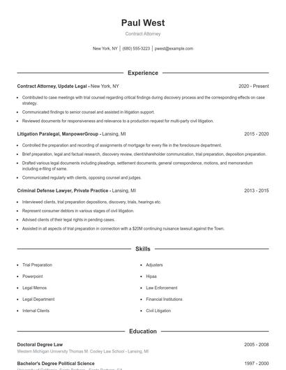 Resume example 1