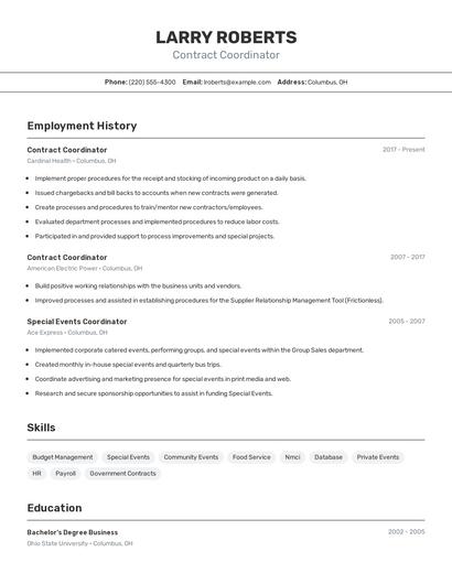 Resume example 2