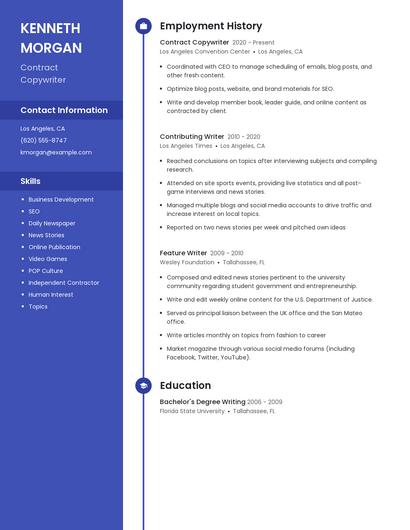 Contract Copywriter Resume