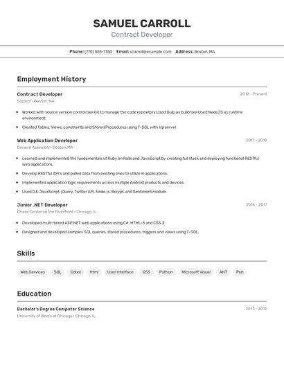 Resume example 2