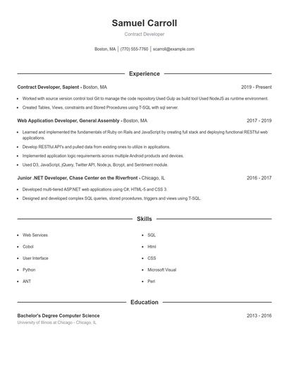 Resume example 1