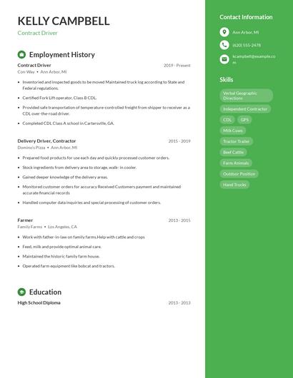 Resume example 5