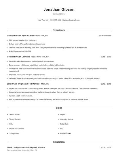Resume example 1