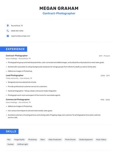 Contract-Photographer Resume