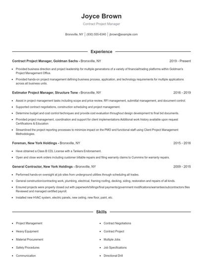 Resume example 1