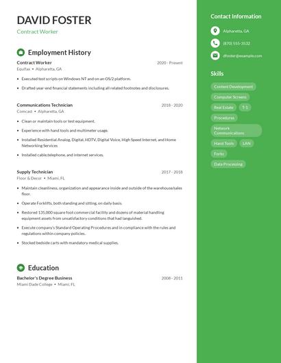 Resume example 5